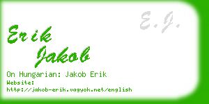erik jakob business card